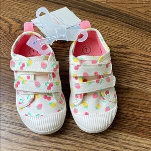 Cat & Jack Off White Sneakers with Fruit Print